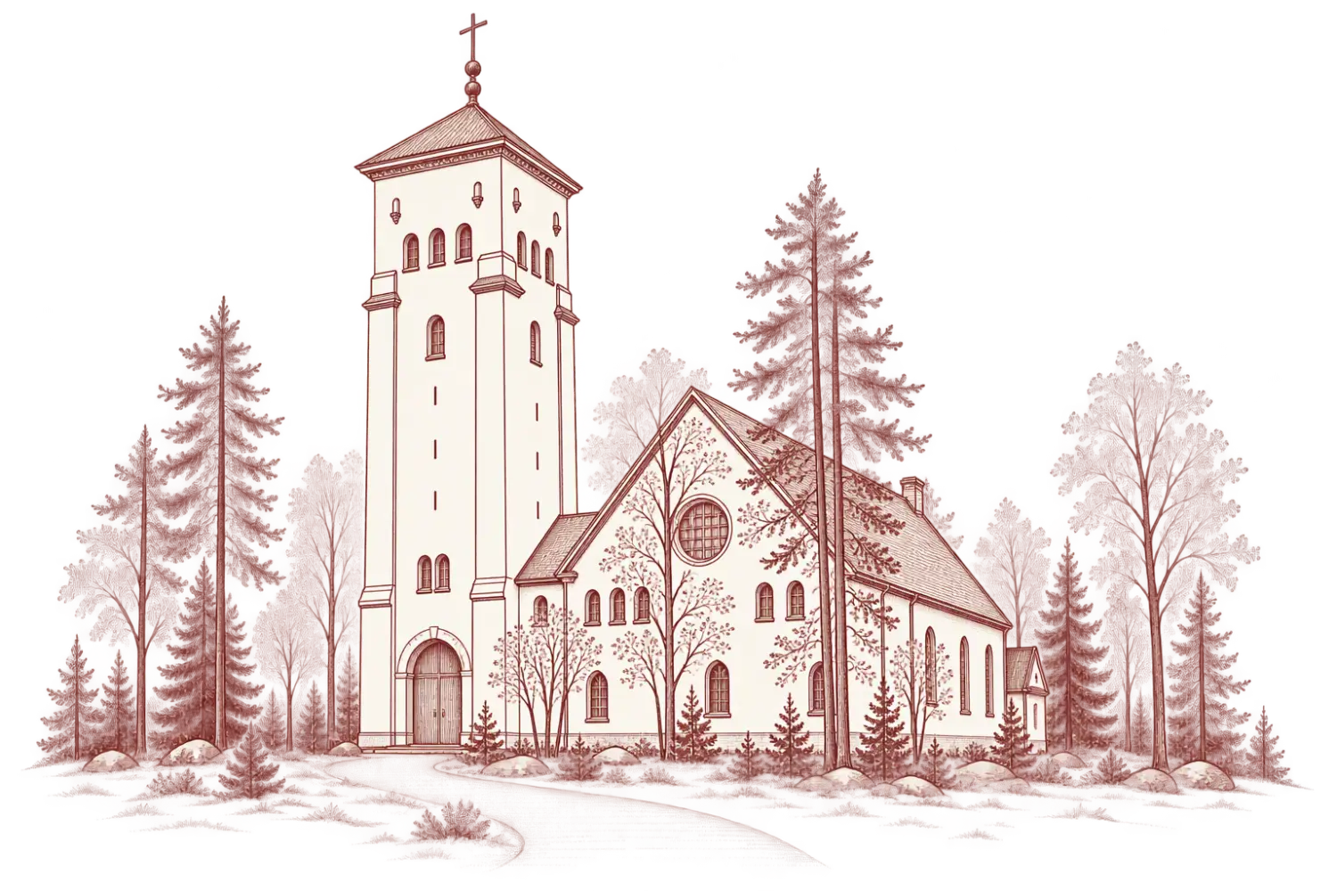 Illustrasjon av Ris Kirke